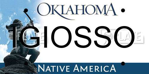 IGIOSSO Oklahoma License Plate