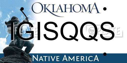 IGISQQS Oklahoma License Plate