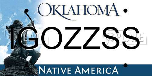 IGOZZSS Oklahoma License Plate