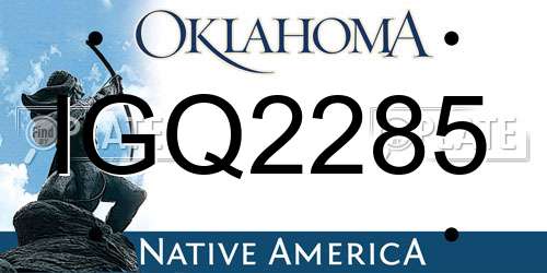 IGQ2285 Oklahoma License Plate