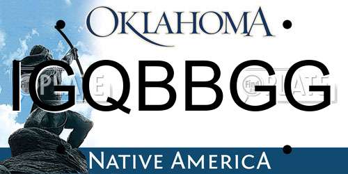 IGQBBGG Oklahoma License Plate