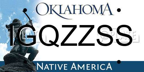IGQZZSS Oklahoma License Plate