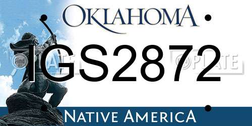 IGS2872 Oklahoma License Plate