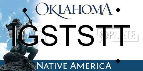 IGSTSTT Oklahoma License Plate