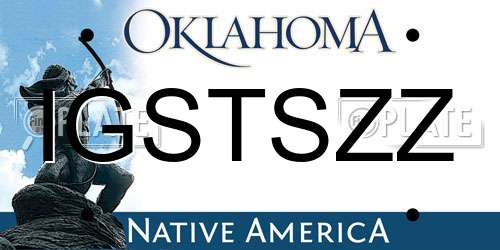 IGSTSZZ Oklahoma License Plate