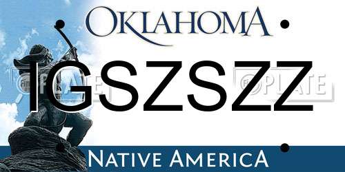 IGSZSZZ Oklahoma License Plate