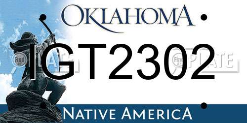 IGT2302 Oklahoma License Plate