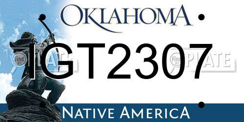 IGT2307 Oklahoma License Plate