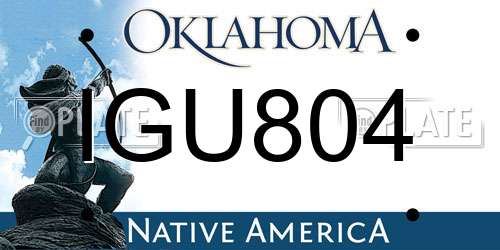 IGU804 Oklahoma License Plate