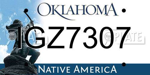 IGZ7307 Oklahoma License Plate