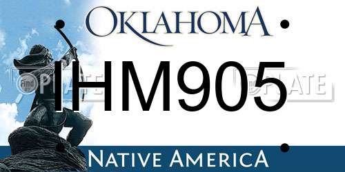 IHM905 Oklahoma License Plate
