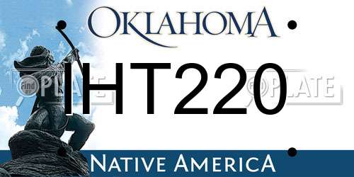 IHT220 Oklahoma License Plate