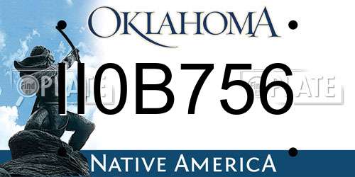 II0B756 Oklahoma License Plate