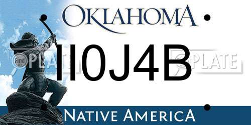 II0J4B Oklahoma License Plate