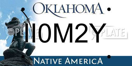 II0M2Y Oklahoma License Plate