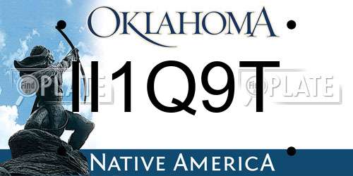 II1Q9T Oklahoma License Plate