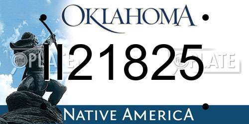II21825 Oklahoma License Plate