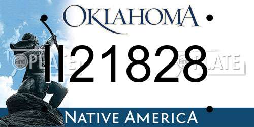 II21828 Oklahoma License Plate