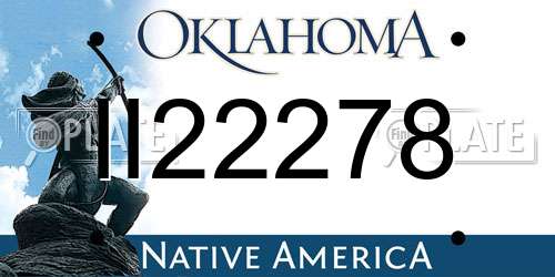II22278 Oklahoma License Plate