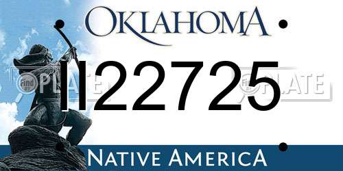 II22725 Oklahoma License Plate
