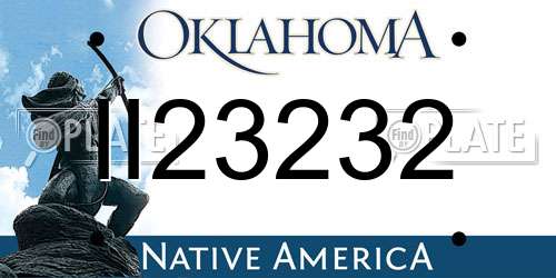 II23232 Oklahoma License Plate