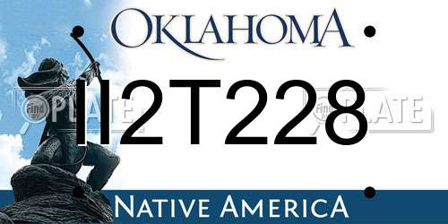 II2T228 Oklahoma License Plate