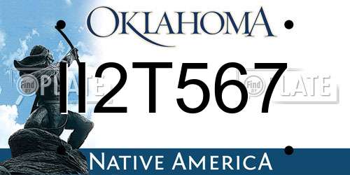 II2T567 Oklahoma License Plate