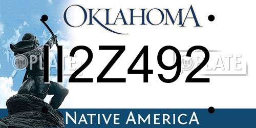 II2Z492 Oklahoma License Plate