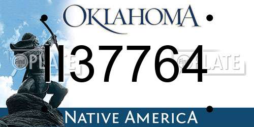 II37764 Oklahoma License Plate