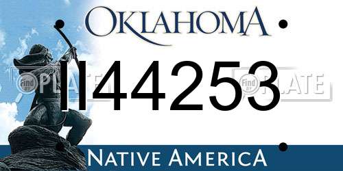II44253 Oklahoma License Plate