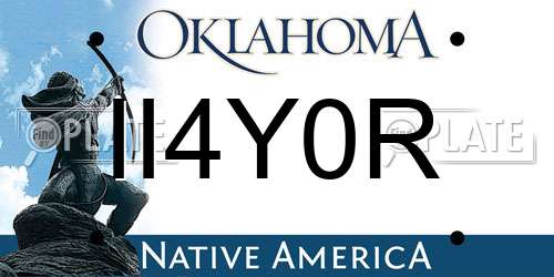 II4Y0R Oklahoma License Plate