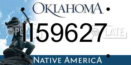II59627 Oklahoma License Plate