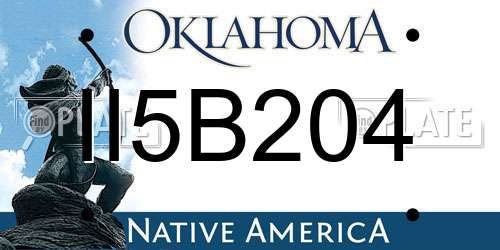 II5B204 Oklahoma License Plate
