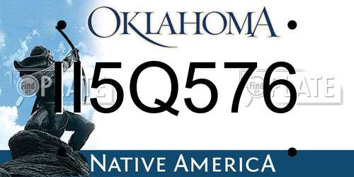 II5Q576 Oklahoma License Plate