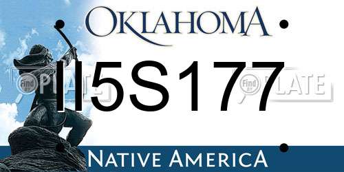 II5S177 Oklahoma License Plate