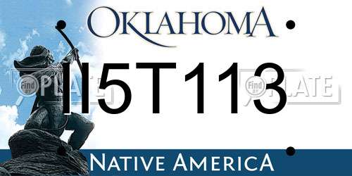 II5T113 Oklahoma License Plate