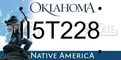 II5T228 Oklahoma License Plate