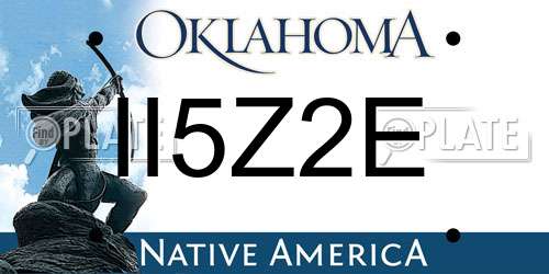 II5Z2E Oklahoma License Plate