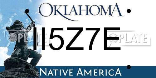 II5Z7E Oklahoma License Plate