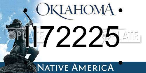 II72225 Oklahoma License Plate