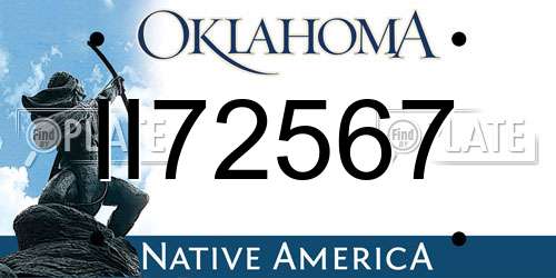 II72567 Oklahoma License Plate