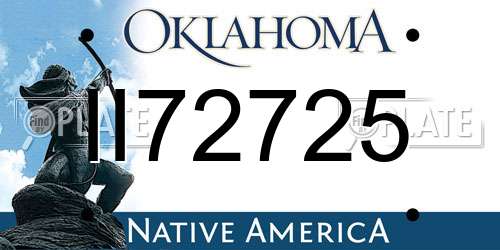 II72725 Oklahoma License Plate