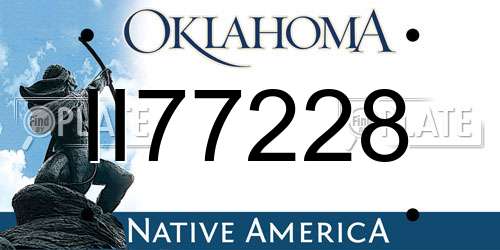 II77228 Oklahoma License Plate