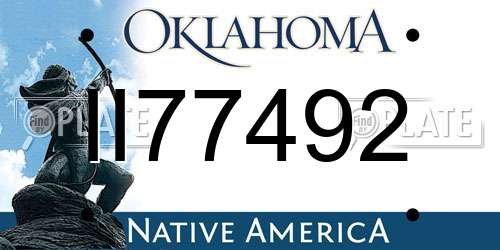 II77492 Oklahoma License Plate