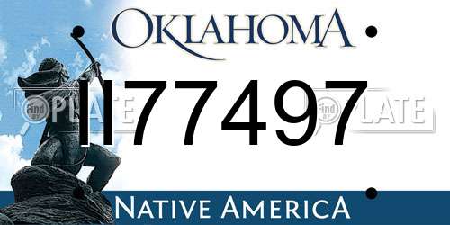 II77497 Oklahoma License Plate
