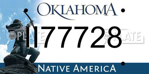 II77728 Oklahoma License Plate