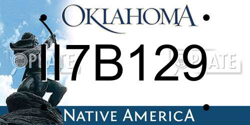 II7B129 Oklahoma License Plate