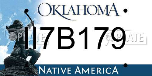 II7B179 Oklahoma License Plate
