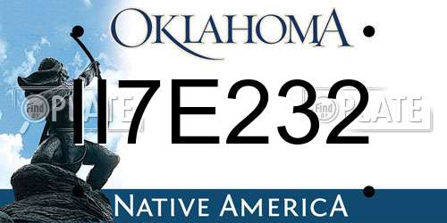 II7E232 Oklahoma License Plate