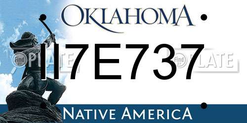 II7E737 Oklahoma License Plate